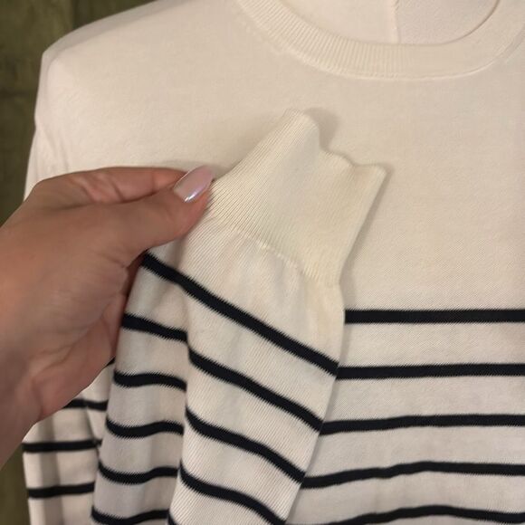 Suitsupply pure cotton Black and White Striped Sweater, M - Picture 4 of 8